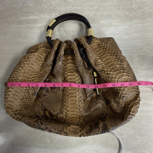 MICHAEL KORS COLLECTION GENUINE PYTHON SKORPIOS RING TOTE ITALY - Picture 9 of 12